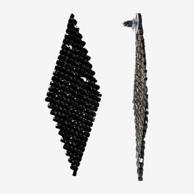 Bijoux Bar Black Mesh Womens Drop Earrings