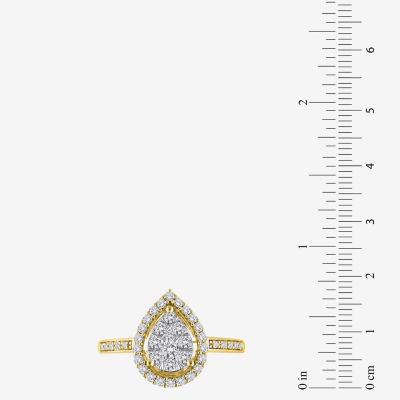 Womens 1/2 CT. T.W. Natural Diamond White 14K Two Tone Gold Cocktail Ring