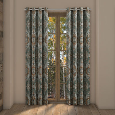 Queen Street Tiberius Grommet Top Blackout Set of 2 Curtain Panels