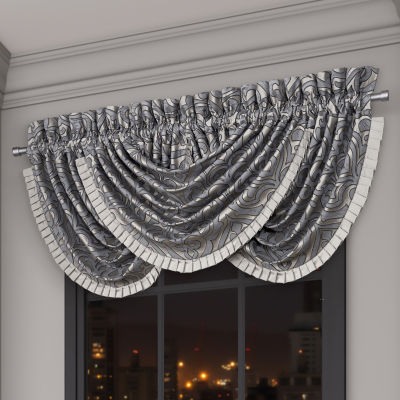 Queen Street Bylthe Pewter Rod Pocket Waterfall Valance