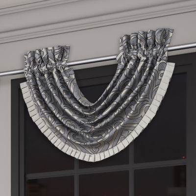 Queen Street Bylthe Pewter Rod Pocket Waterfall Valance