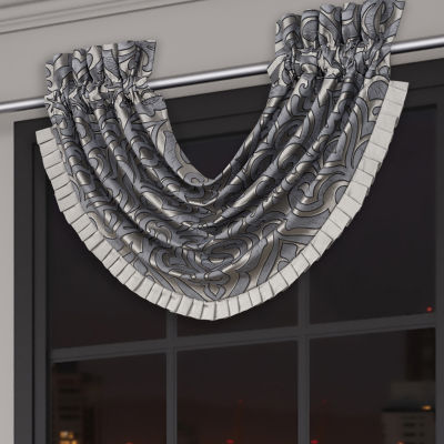 Queen Street Bylthe Pewter Rod Pocket Waterfall Valance