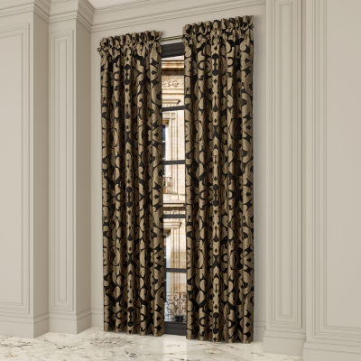 Queen Street La Grande Onyx Rod Pocket Blackout Set of 2 Curtain Panels