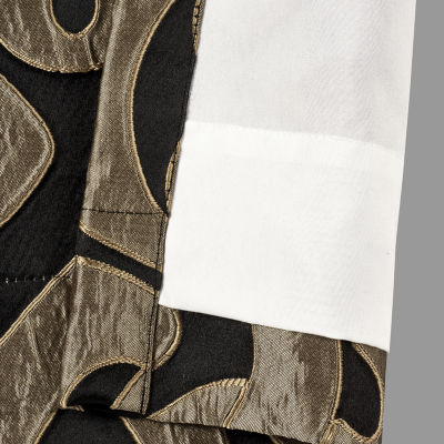 Queen Street La Grande Onyx Rod Pocket Blackout Set of 2 Curtain Panel