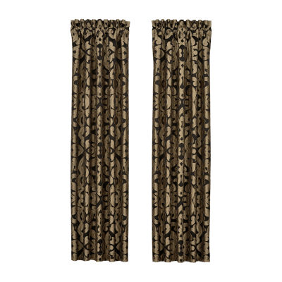 Queen Street La Grande Onyx Blackout Rod Pocket Set of 2 Curtain Panel