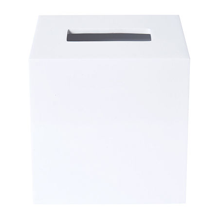 Queen Street Cutting Edge Tissue Box Cover, One Size, White