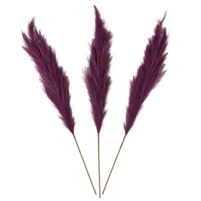 North Pole Trading Co. Dark Purple Feather 3-pc. Christmas Picks