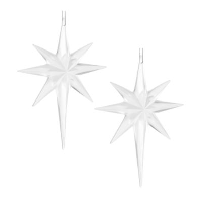 North Pole Trading Co. Frosted North Star Set 2-pc. Christmas Ornament