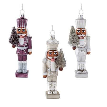 North Pole Trading Co. Nutcrackers With Trees African American Set 3-pc. Christmas Ornament, One Size, Silver