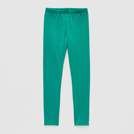 Thereabouts Little & Big Girls Knit Full Length Leggings, Medium (10-12), Green