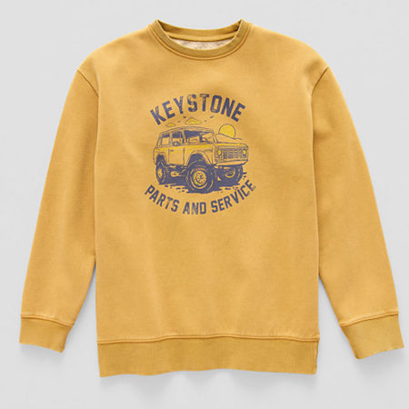 Thereabouts Little & Big Boys Crew Neck Long Sleeve Fleece Sweatshirt, Xxl (22) Husky, Yellow