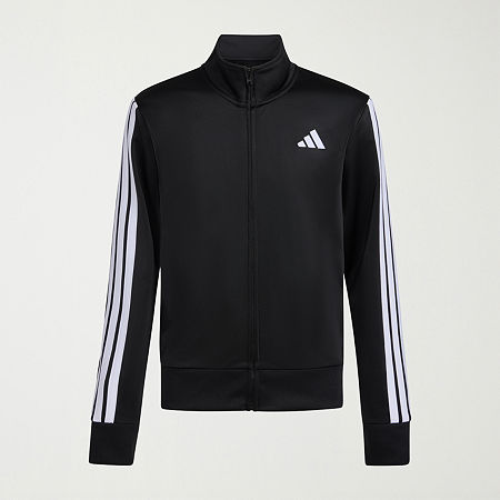 adidas Big Boys Lightweight Track Jacket, Small (8), Black