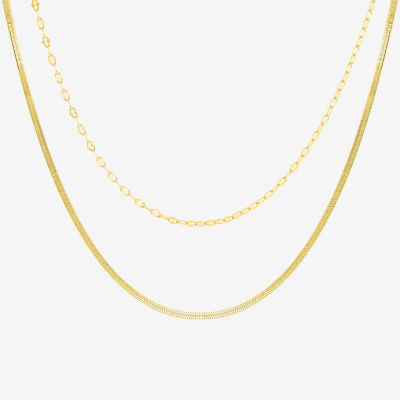 Womens 18K Gold Over Brass 2-pc. Necklace Set
