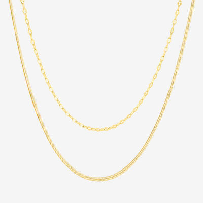 Womens 18K Gold Over Brass 2-pc. Necklace Set
