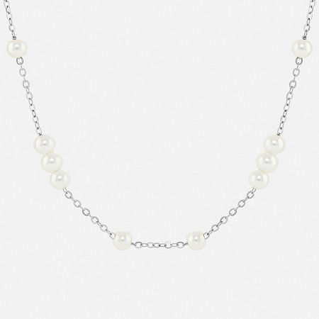 Silver Reflections Womens Pure Silver Over Brass 18 Inch Cable Chain Necklace In Transparent