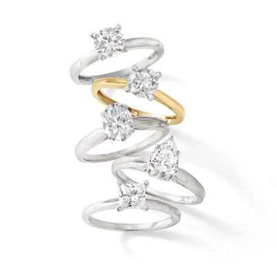 1 CT. Lab-Grown (G / SI2) Diamond Oval Solitaire Engagement Ring in 10K or 14K Gold