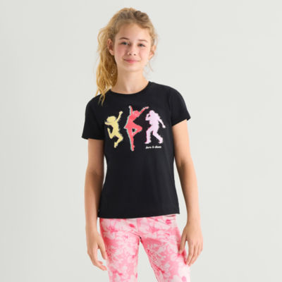 Xersion Little & Big Kid Girls Crew Neck Short Sleeve Regular Fit Graphic T-Shirt