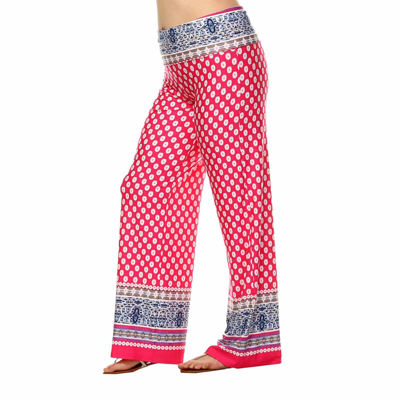 White Mark Womens Plus High Rise Wide Leg Palazzo Pant