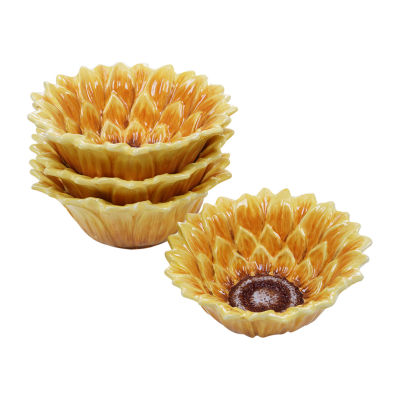 Certified International Sunset Sunflower 4pc. Earthenware Ice Cream