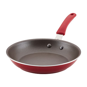 Rachael Ray Create Delicious 9.5 Inch Nonstick Deep Fry Pan, Red