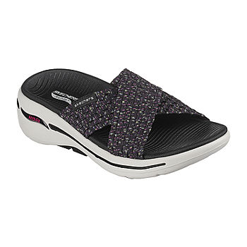 Rot daarna Gom Skechers Womens Go Walk Arch Fit Soiree Wedge Sandals, Color: Black Multi -  JCPenney
