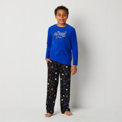 North Pole Trading Co. Space Santa Big Kid Unisex 2-pc. Christmas Pajama Set