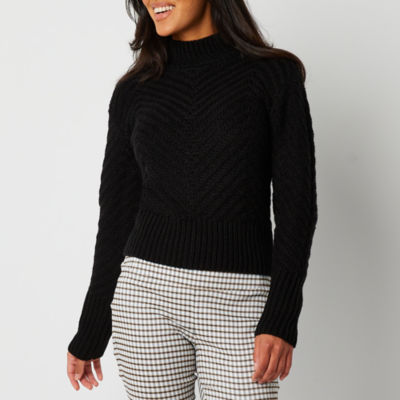 Worthington Womens Mock Neck Long Sleeve Pullover Sweater