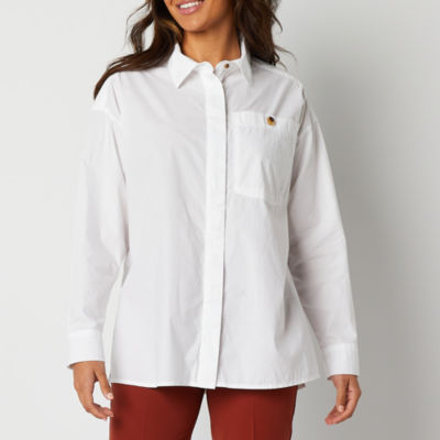 Worthington Womens Long Sleeve Regular Fit Button-Down Shirt