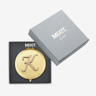 Mixit Gold Tone Initial Gold Tone Mirrored Compact Mirrors