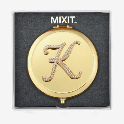 Mixit Gold Tone Initial Gold Tone Mirrored Compact Mirrors