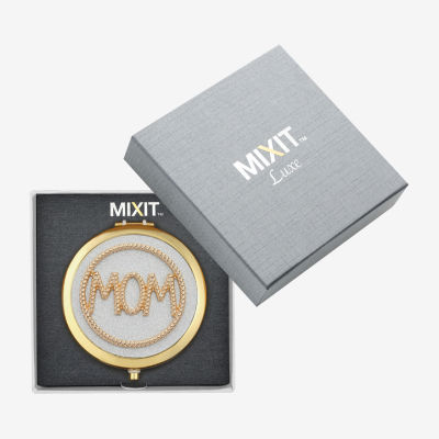 Mixit Gold Tone Mom Compact Mirror