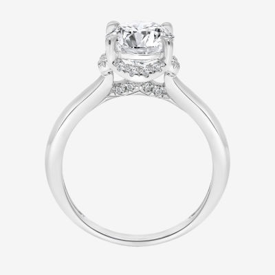 2 1/7 Ct.T.W. (I / I1) Womens Lab Grown White Diamond 14K Gold Round Halo Engagement Ring