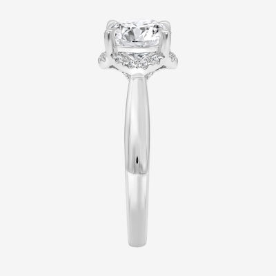 2 1/7 Ct.T.W. (I / I1) Womens Lab Grown White Diamond 14K Gold Round Halo Engagement Ring