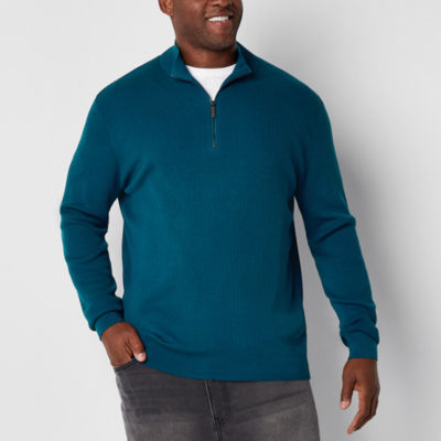 Shaquille O'Neal XLG Big and Tall Mens Mock Neck Long Sleeve Pullover Sweater
