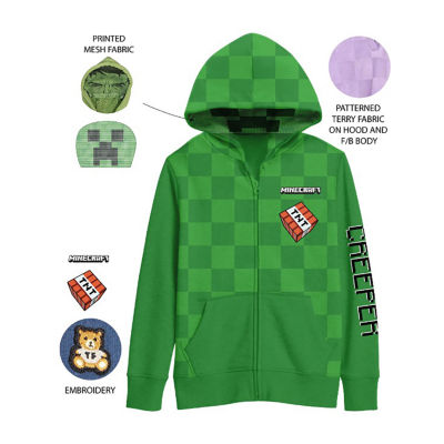 Little & Big Boys Minecraft Fleece Zipper Hoodie