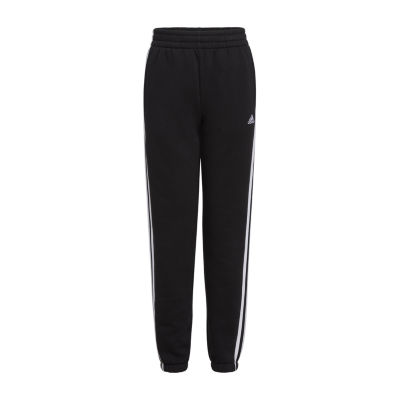 adidas Big Girls Drawstring Waist Mid Rise Cuffed Fleece Jogger Pant