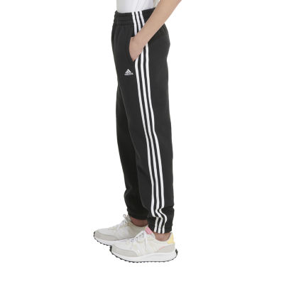 adidas Big Girls Drawstring Waist Mid Rise Cuffed Fleece Jogger Pant