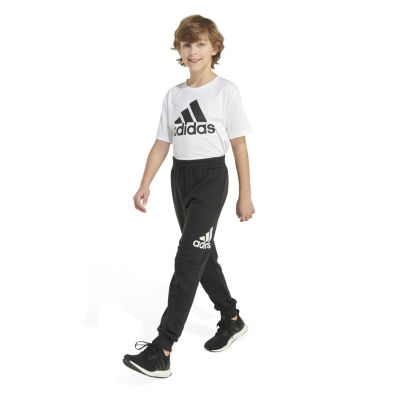 adidas Little Boys Mid Rise Cuffed Fleece Jogger Pant