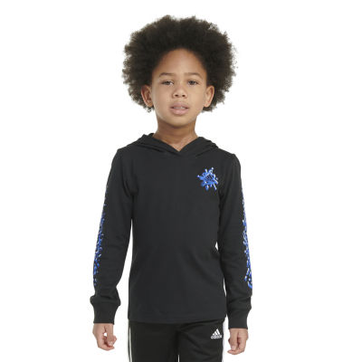 adidas Little Boys Hooded Long Sleeve T-Shirt