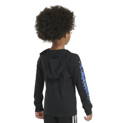 adidas Little Boys Hooded Long Sleeve T-Shirt