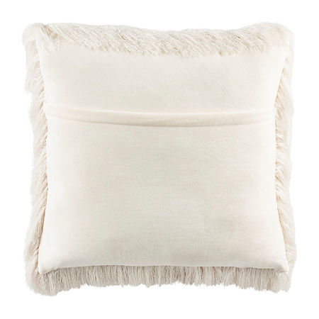 Safavieh Chic Shag Square Throw Pillow, One Size, White