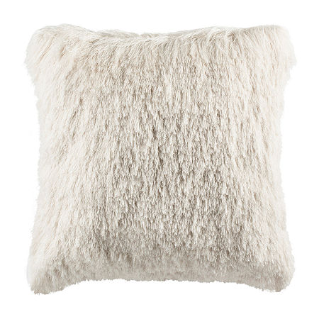 Safavieh Chic Shag Square Throw Pillow, One Size, White