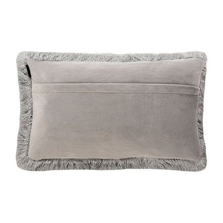 Safavieh Cali Shag Rectangular Throw Pillow, One Size, Silver