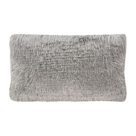 Safavieh Cali Shag Rectangular Throw Pillow, One Size, Silver