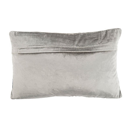 Safavieh Edmee Metallic Rectangular Throw Pillow, One Size, Gray