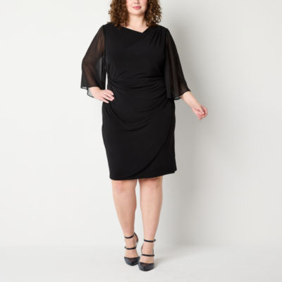 Connected Apparel Plus Womens Long Sleeve Sheath Dress Brazos Mall