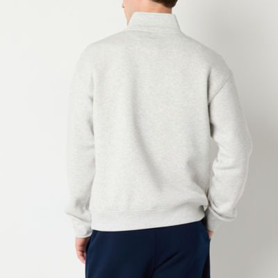 Xersion Quick Dry Cotton Fleece Mens Mock Neck Long Sleeve Sweatshirt