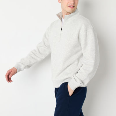 Xersion Quick Dry Cotton Fleece Mens Mock Neck Long Sleeve Sweatshirt