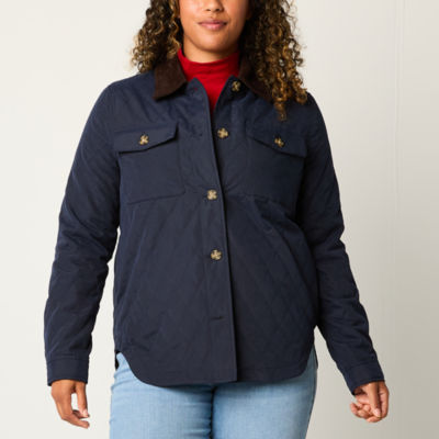 St. John's Bay Water Resistant Heavyweight Womens Quilted Jacket