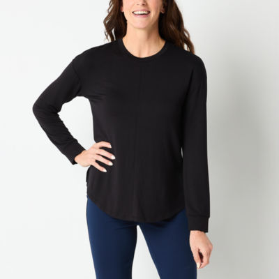 Liz Claiborne Womens Crew Neck Long Sleeve Blouse